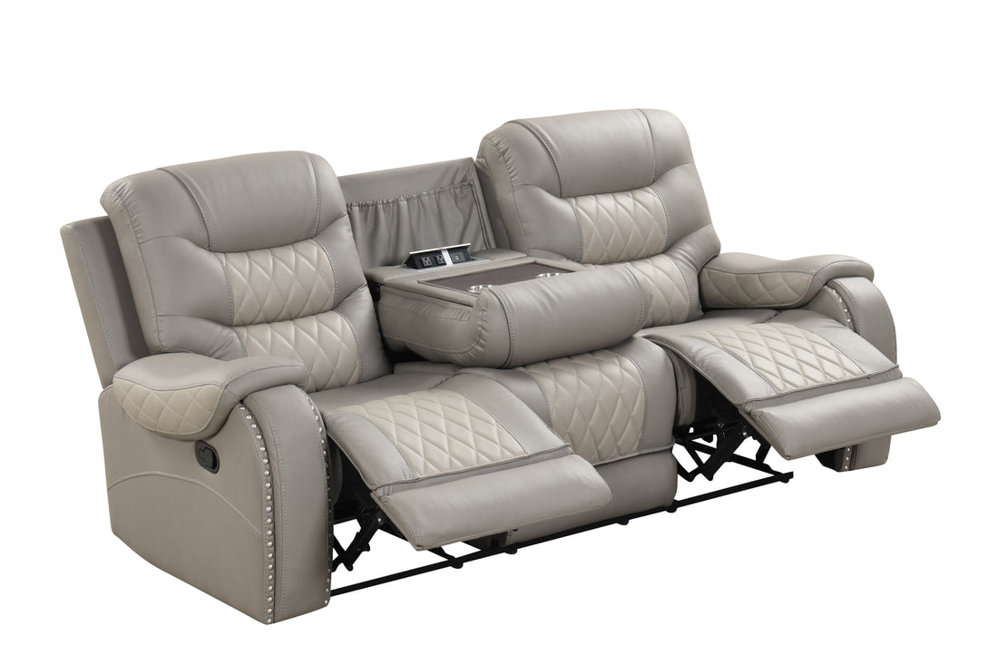 Ashley1004 Oversized 3PC Reclining Set — Drop-Down Table & USB Charging