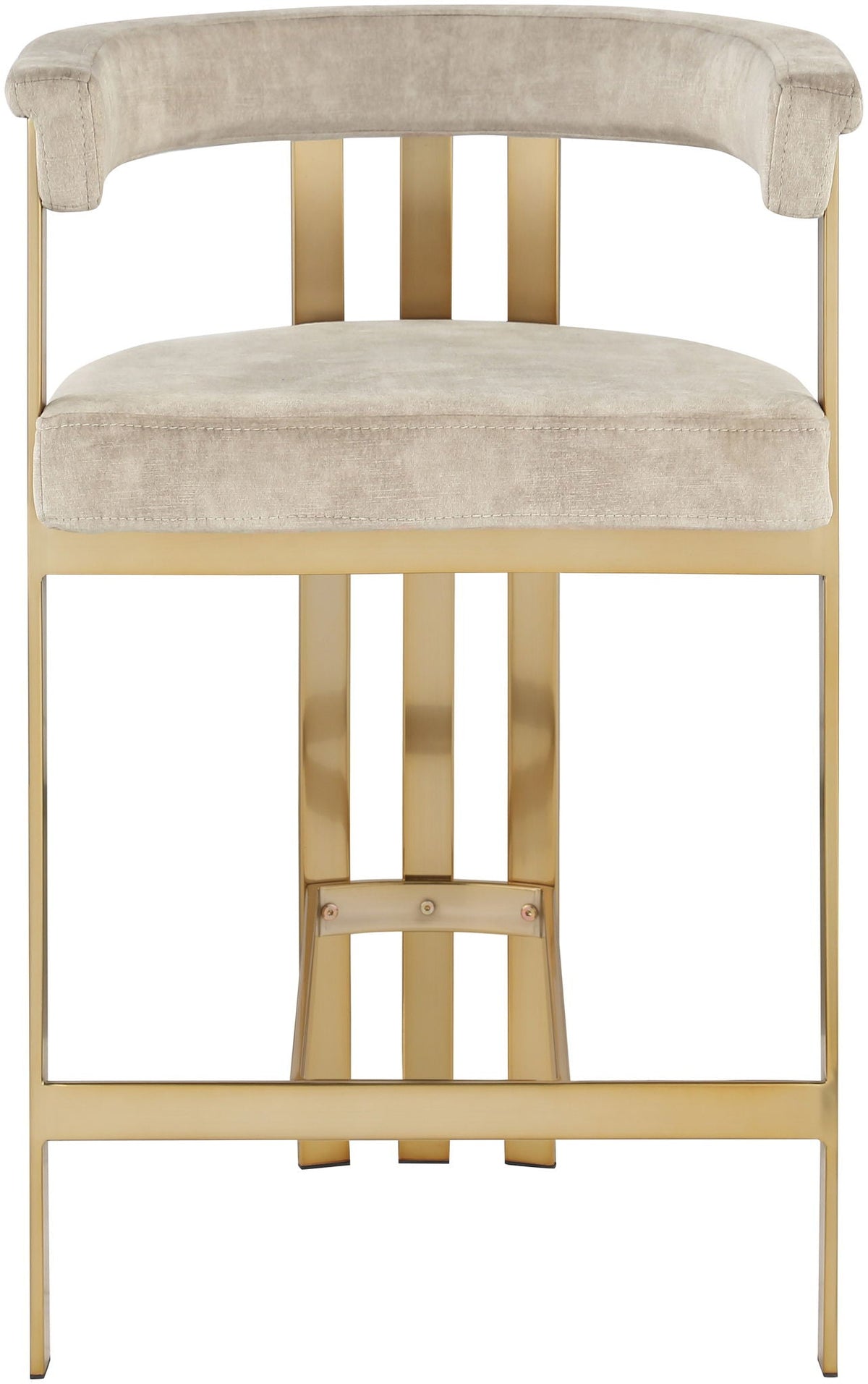 Marcello Velvet Counter Stool — 7 Color Options - Beige