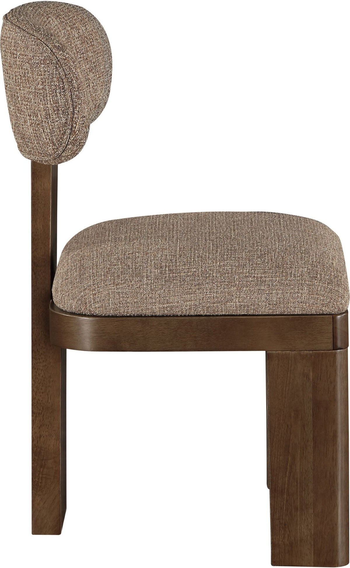 Timbra - Linen Textured Fabric Upholstered Dining Chair (Set of 2) with Walnut Base