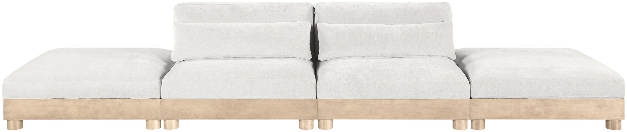 Turin - Chenille Fabric Upholstered Modular Sectional - White