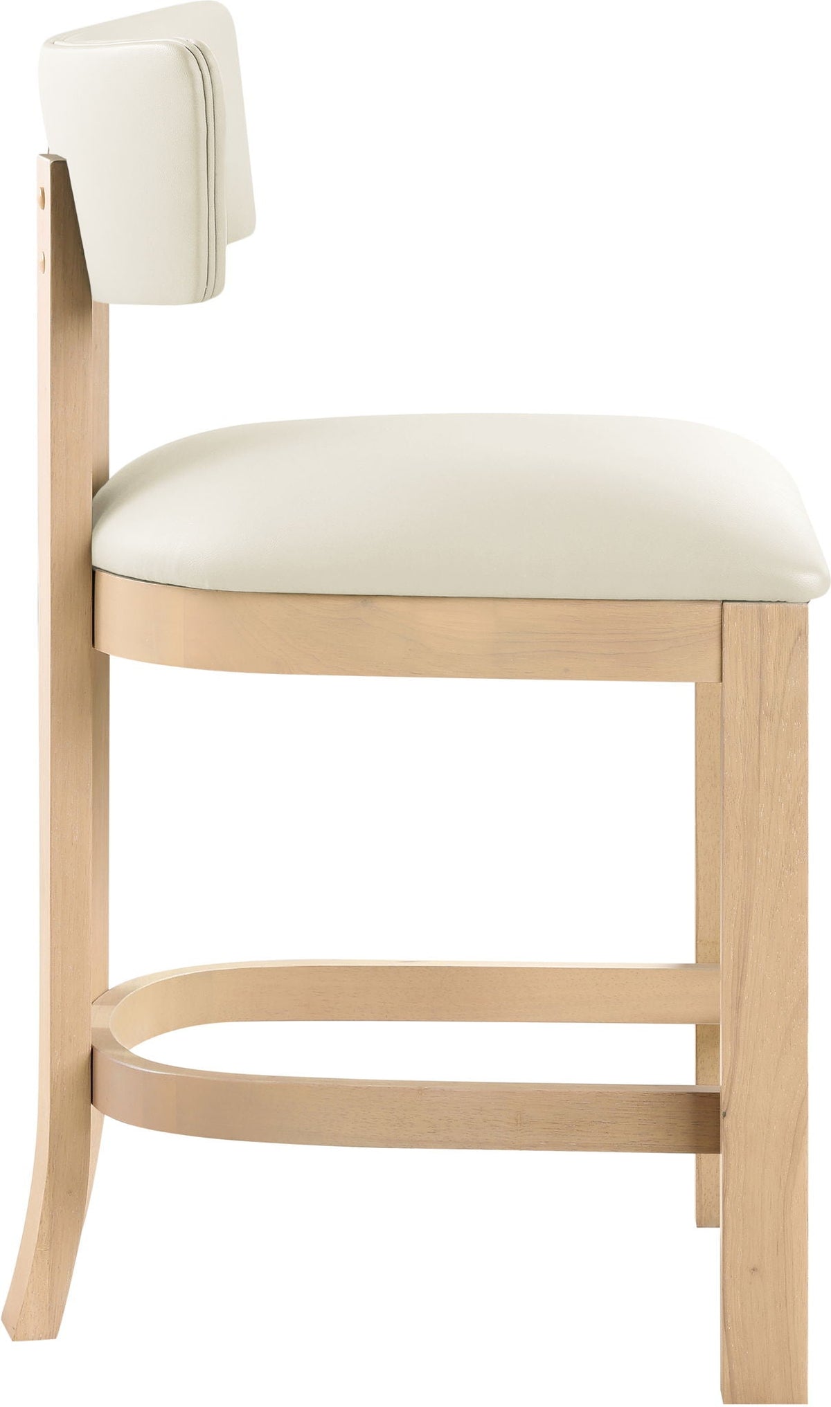 Lavrin Vegan Leather Counter Stool (Set of 2) with Natural Base