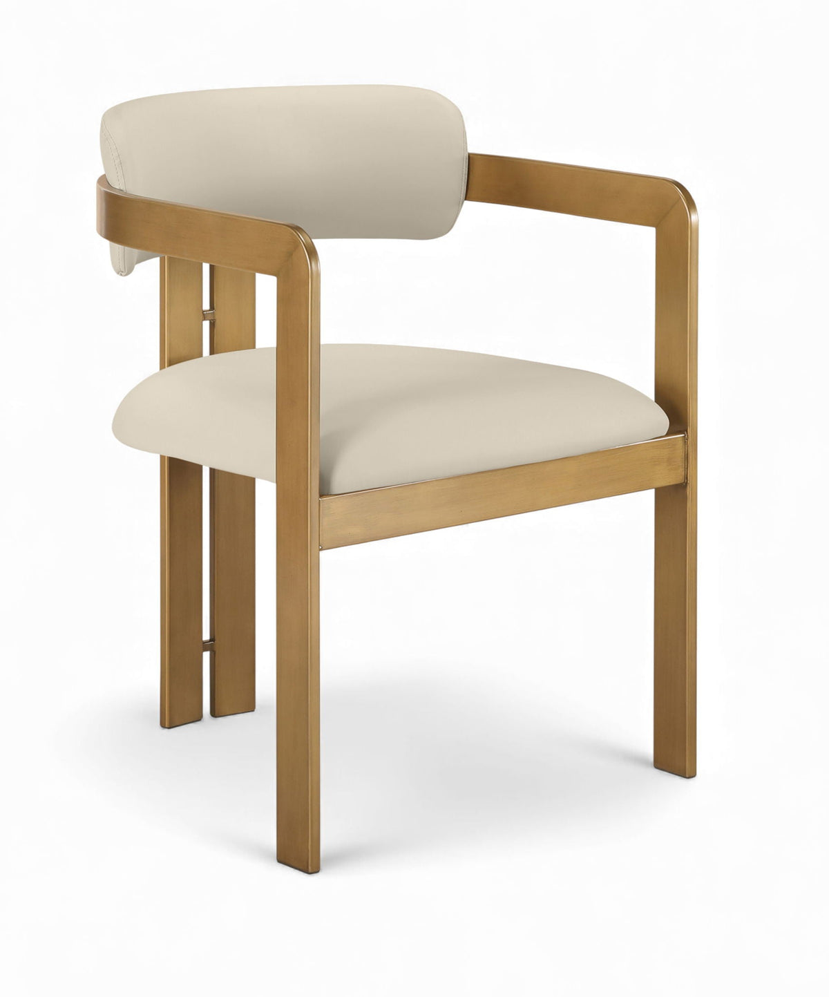 Aurum Vegan Leather Dining Chair (Set of 2) with Brushed Brass