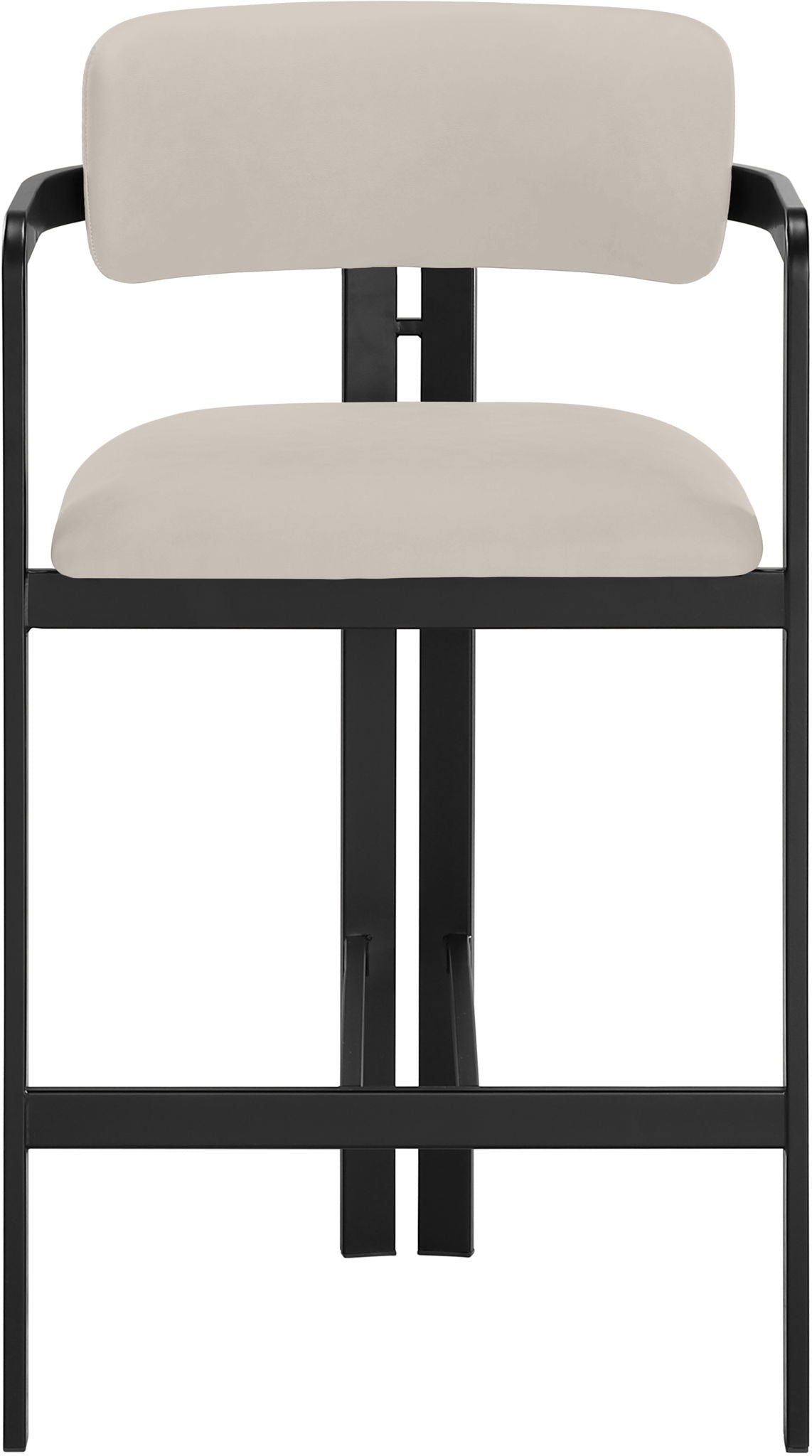 Aurum Vegan Leather Counter Stool — Graphite Black - Taupe