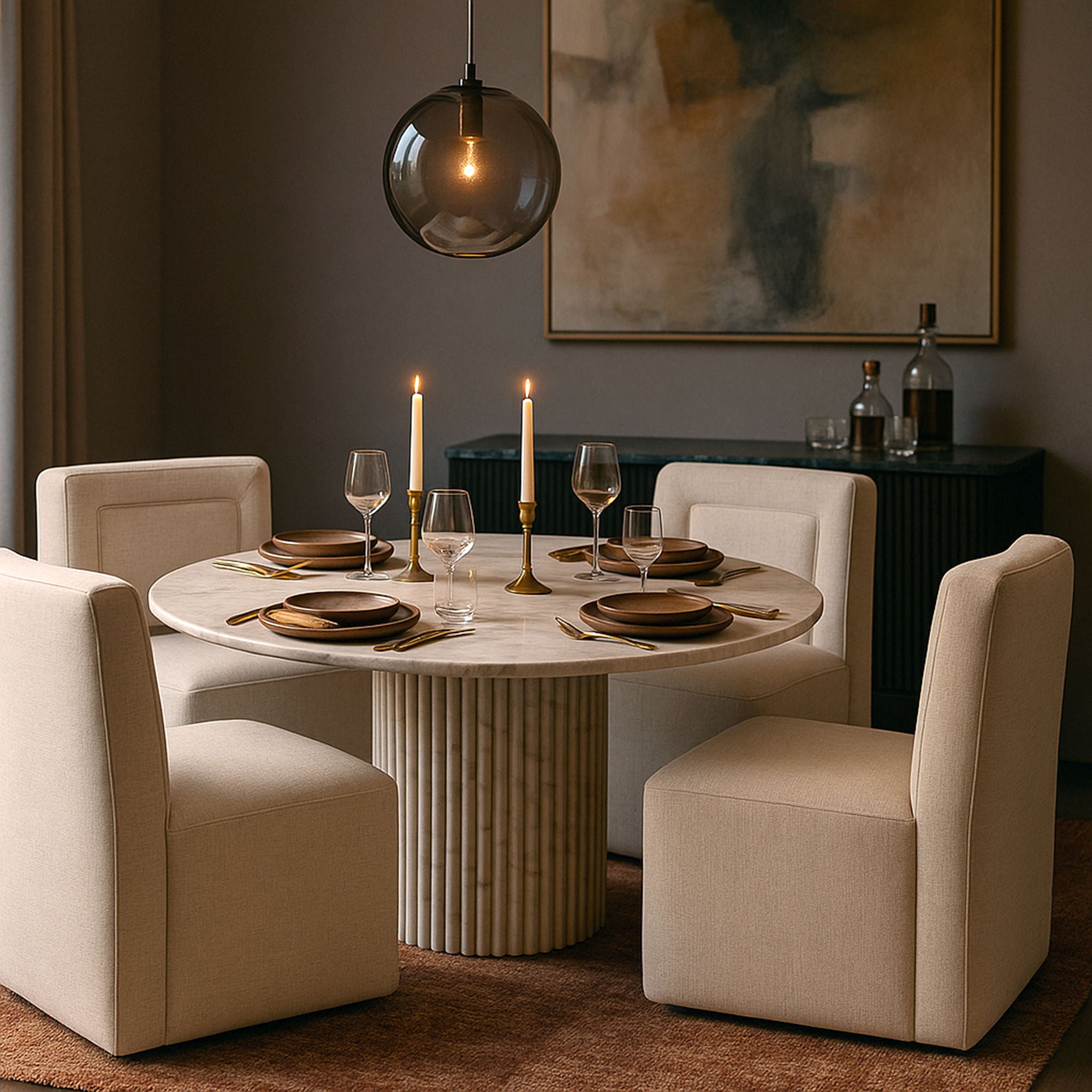 Duvina - Chenille Performance Fabric Dining Chair (Set of 2)