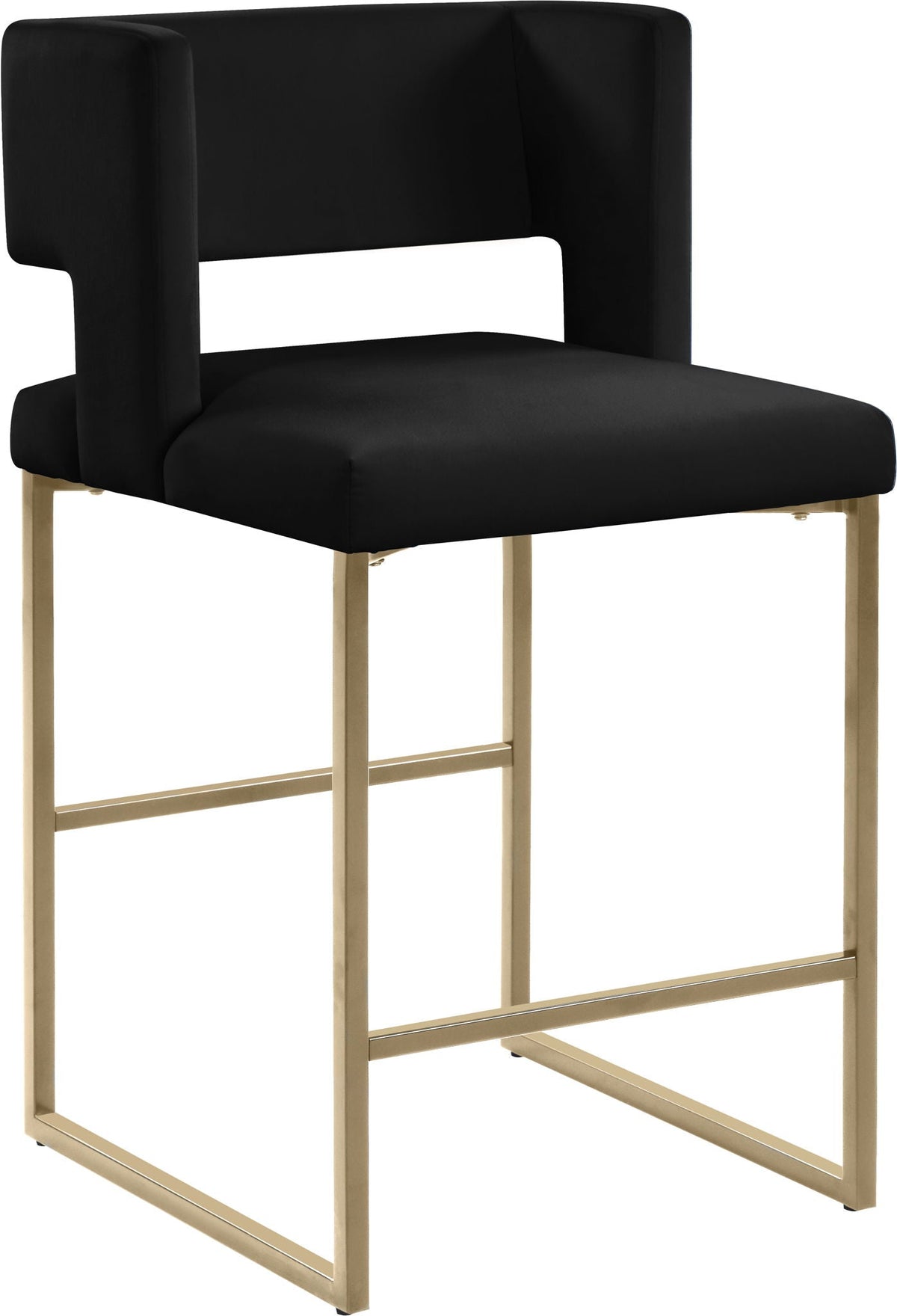 Caleb - Counter Stool (Set of 2) with Gold Legs