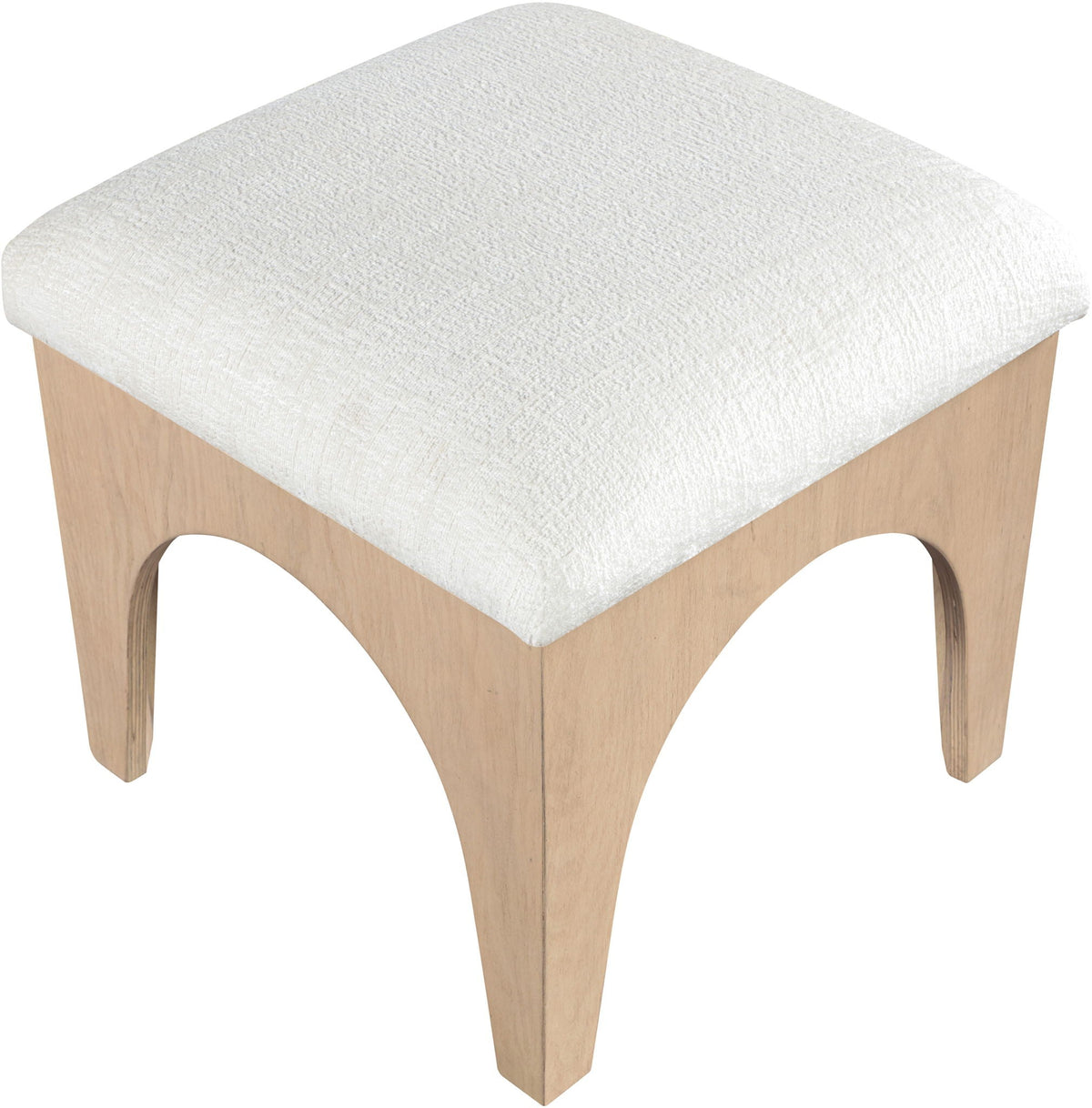Lawson - Chenille Fabric Ottoman with Natural Base