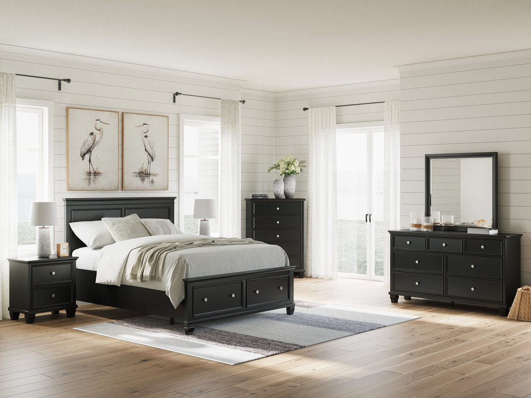 Ashley B687 Black 5PC Bedroom Set — Storage Footboard
