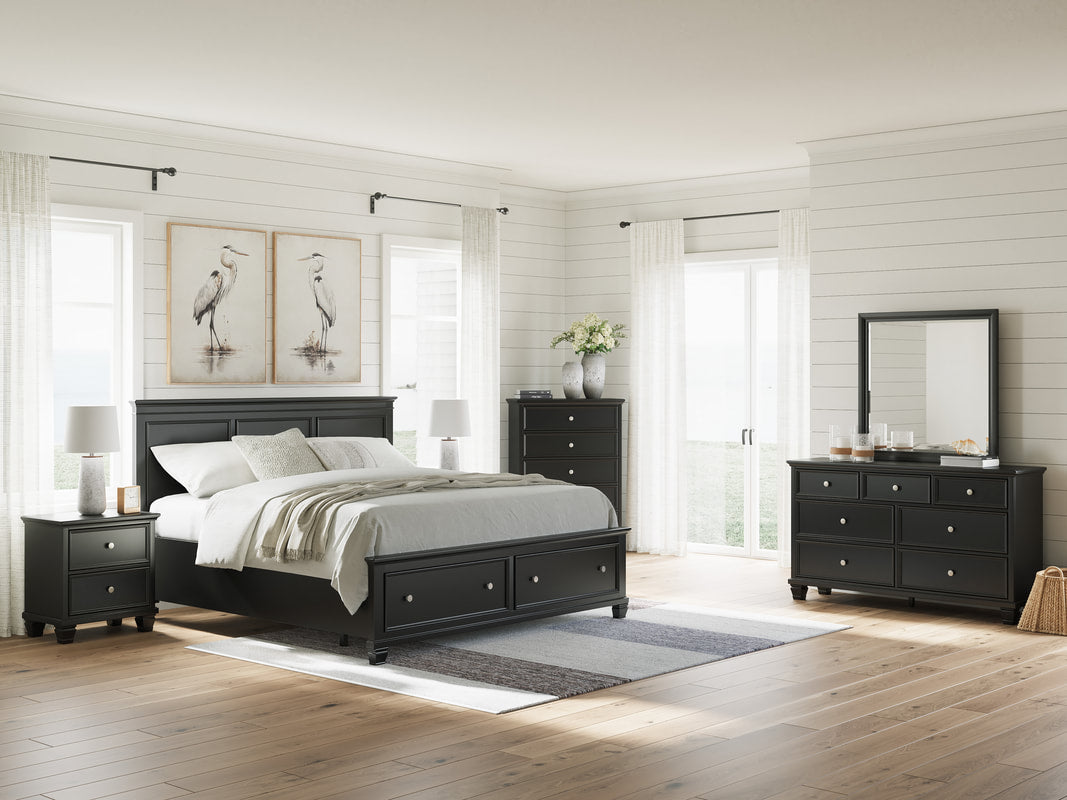 Ashley B687 Black 5PC Bedroom Set — Storage Footboard