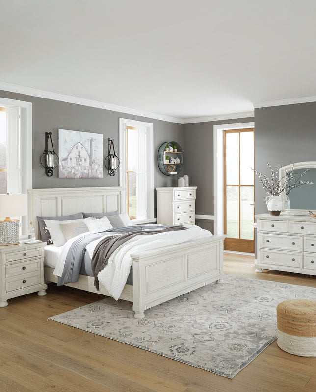 Ashley B742 Antiqued White 5-Piece Bedroom Set — Queen & King