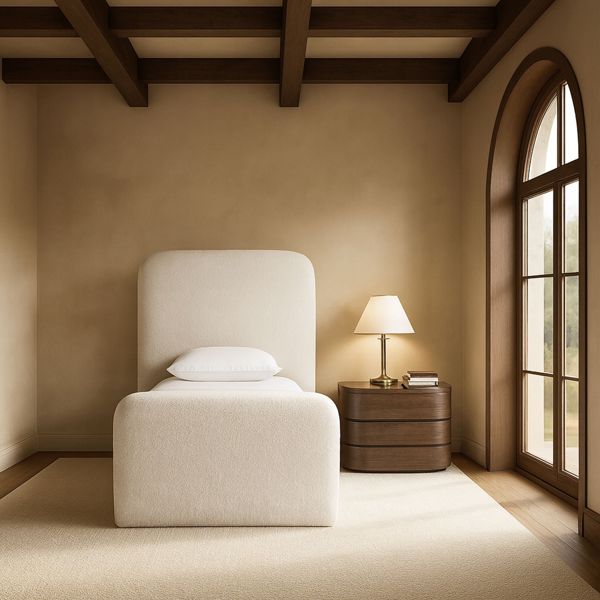 Fira - Chenille Fabric Upholstered Bed
