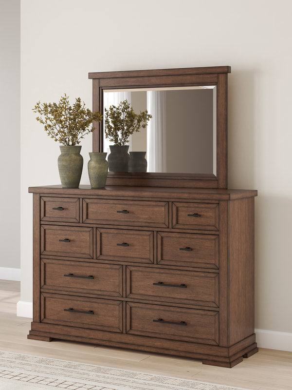 Ashley B849 Brown 5PC Bedroom Set — USB Charging Nightstand