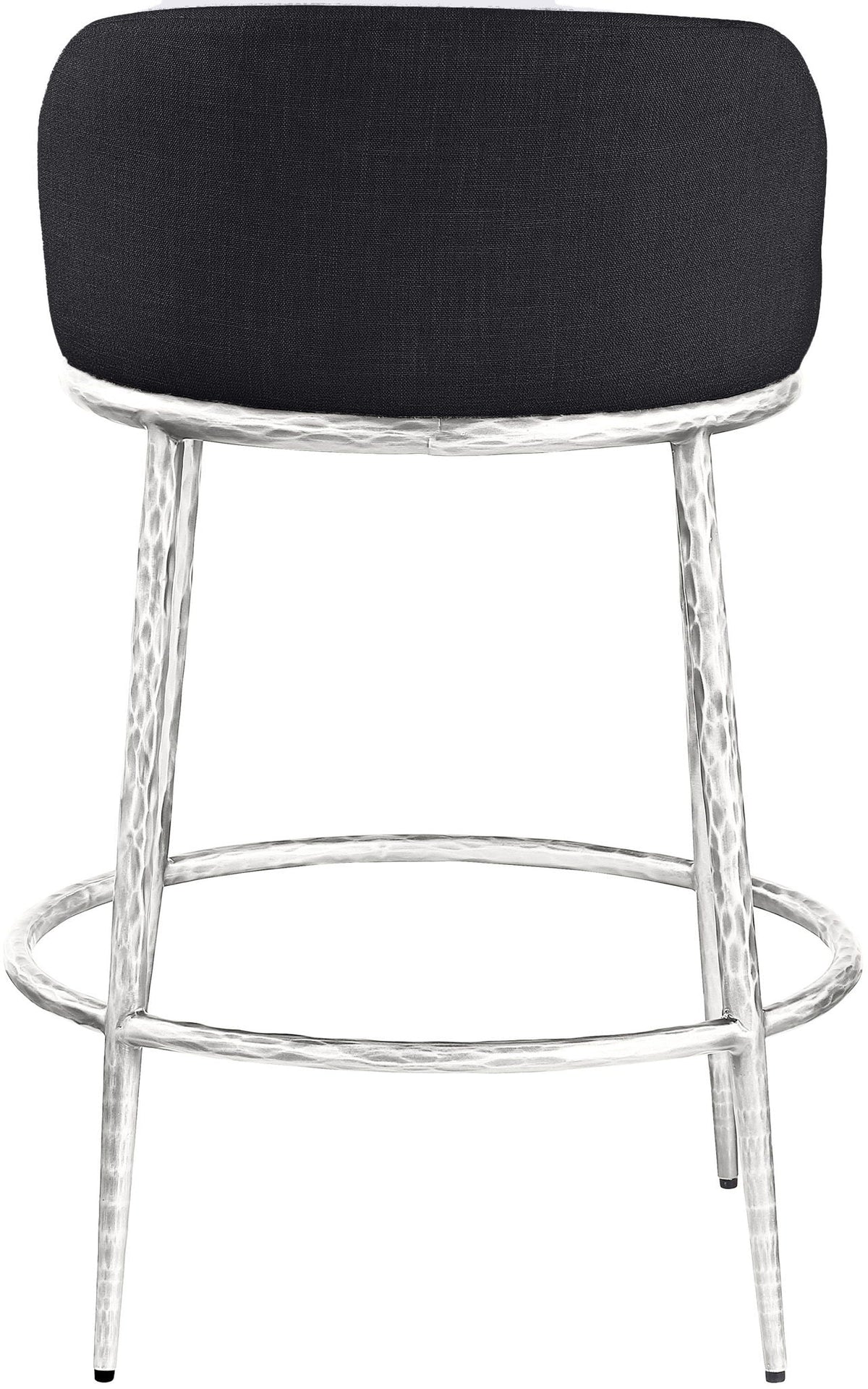 Ferro Upholstered Counter Stool with Brushed Silver Base