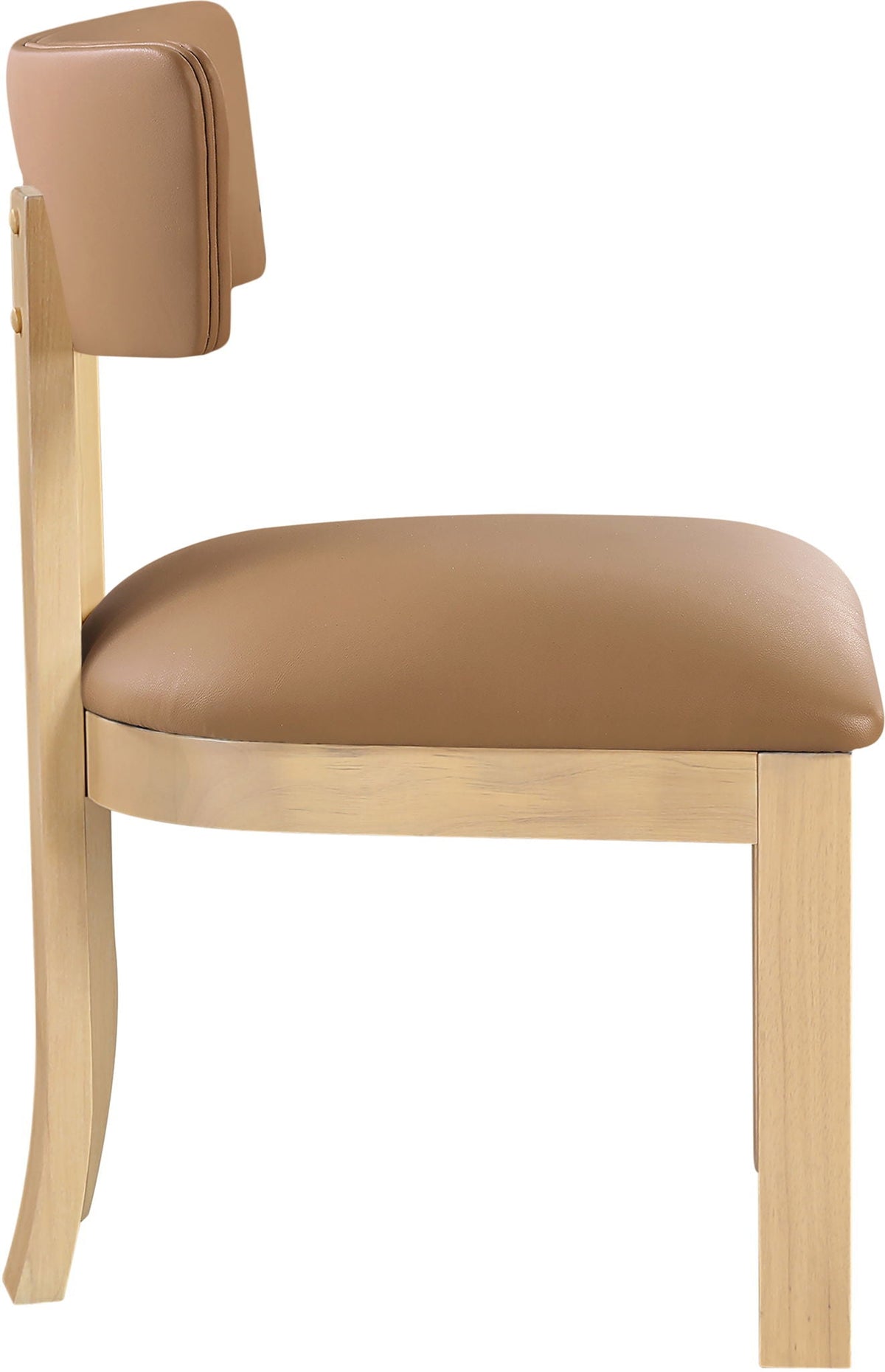 Lavrin Vegan Leather Dining Side Chair (Set of 2) with Natural Base