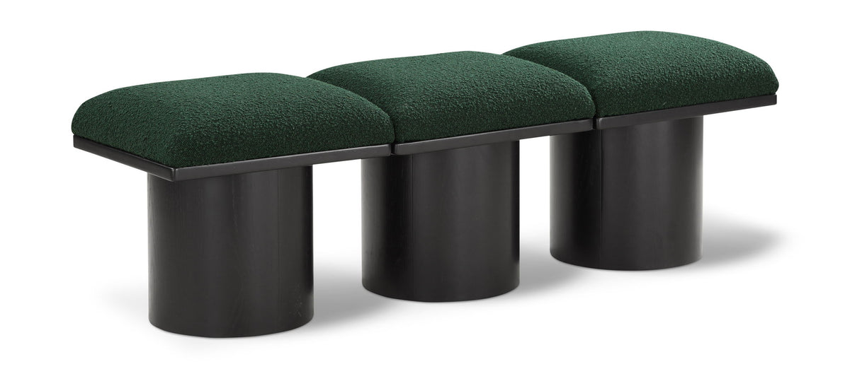 Pavilion Modular Bench 3-Piece Bench, 54"W x 15.5"D — Green / Black Base