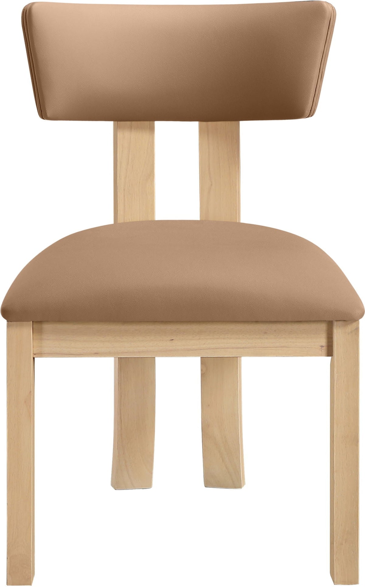 Lavrin Vegan Leather Dining Side Chair (Set of 2) with Natural Base