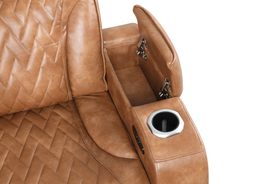 Barcelona Brown Power Reclining Sectional (Power Headrests)