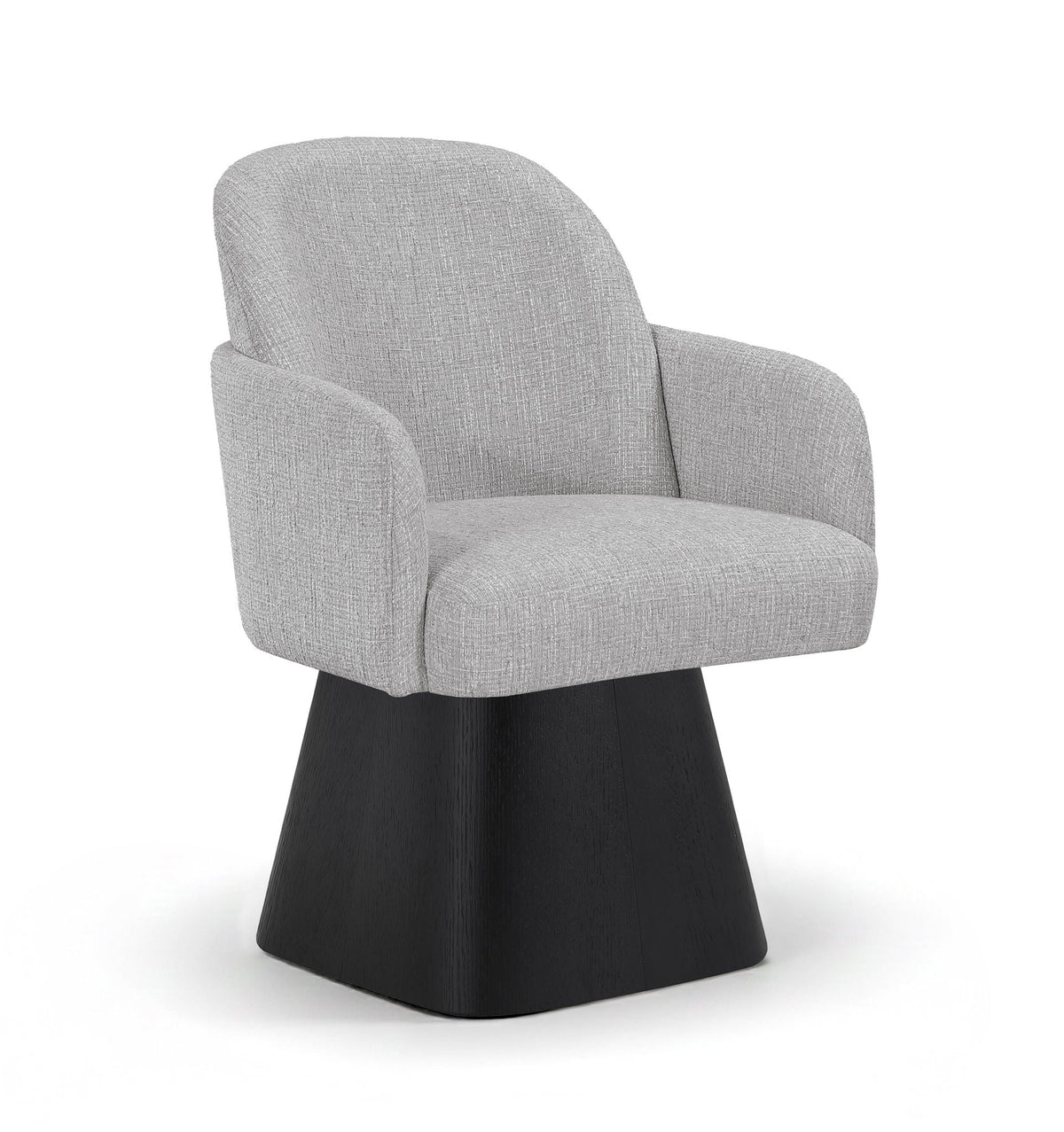 Marlowe Swivel Dining Arm Chair with Black Base