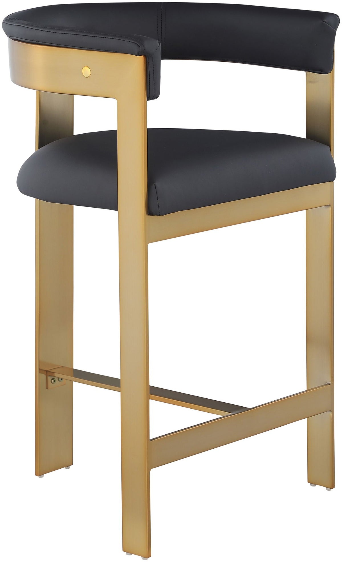 Romeo - Faux Leather Counter Stool (Set of 2) with Gold Base