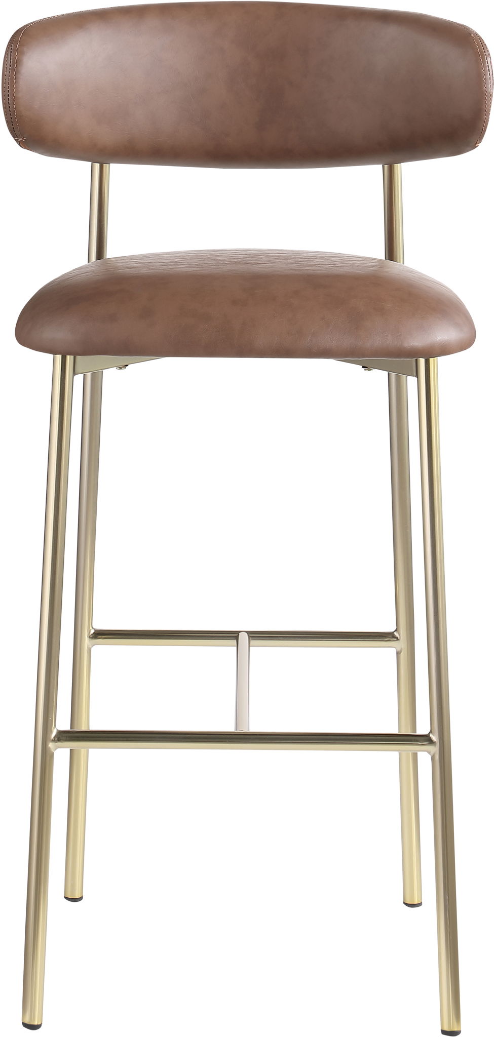Lupita - Vegan Leather Upholstered Bar Stool (Set of 2) with Brushed Gold Frame