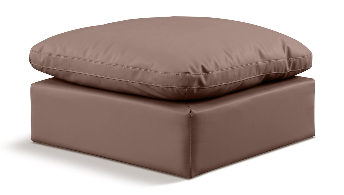 Indulge Faux Leather Modular Sectional — Ottoman — Brown