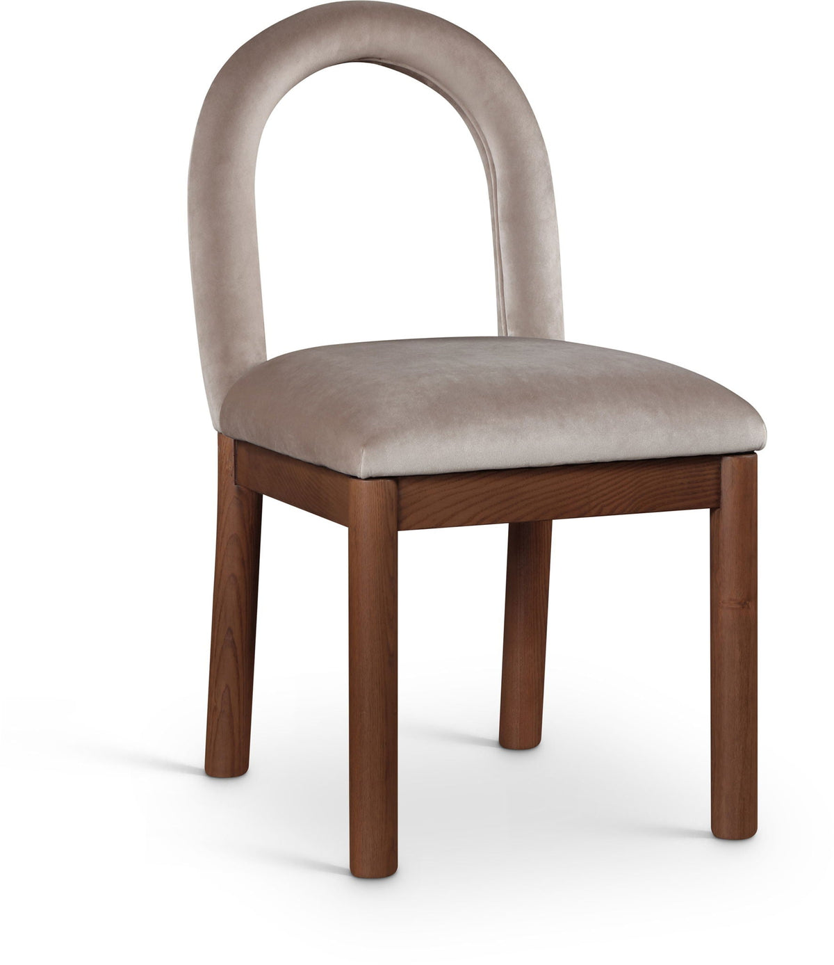 Conrad - Velvet Dining Chair with Brown Legs