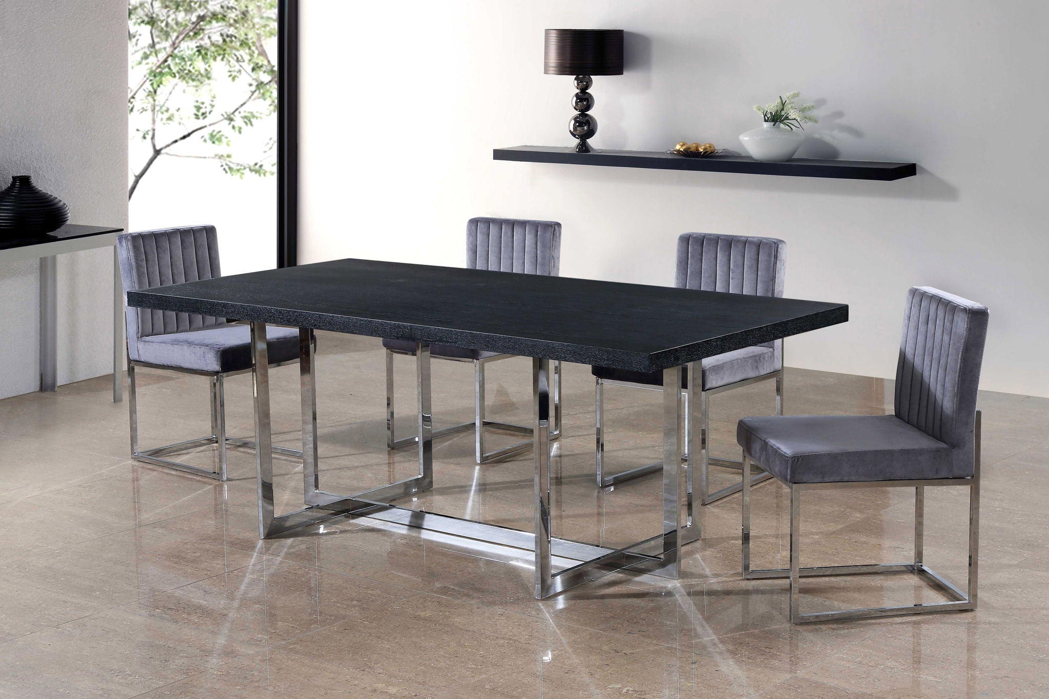 Giselle - Dining Chair with Chrome Base (Set of 2)