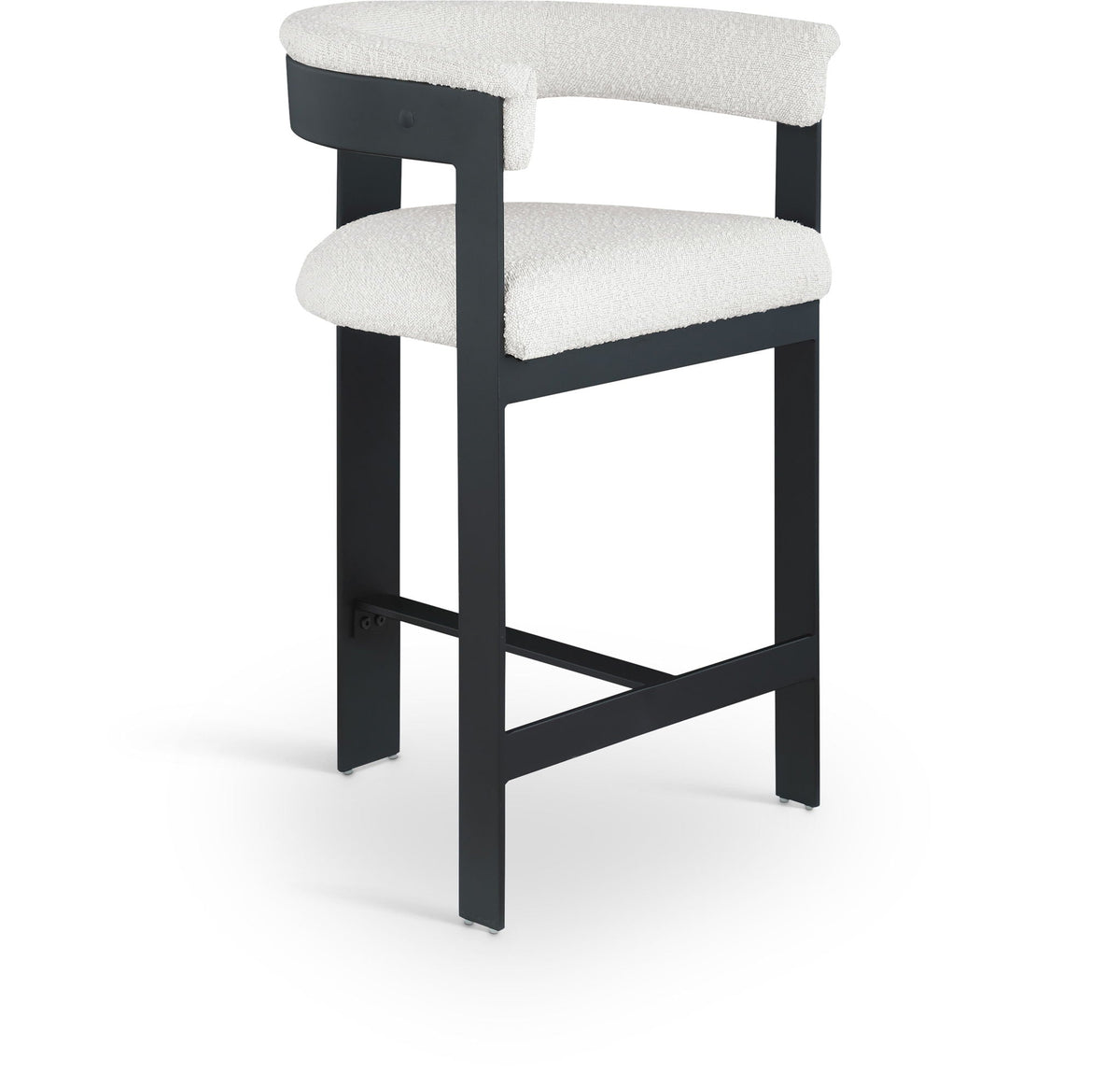 Romeo - Boucle Counter Stool (Set of 2) with Black Base