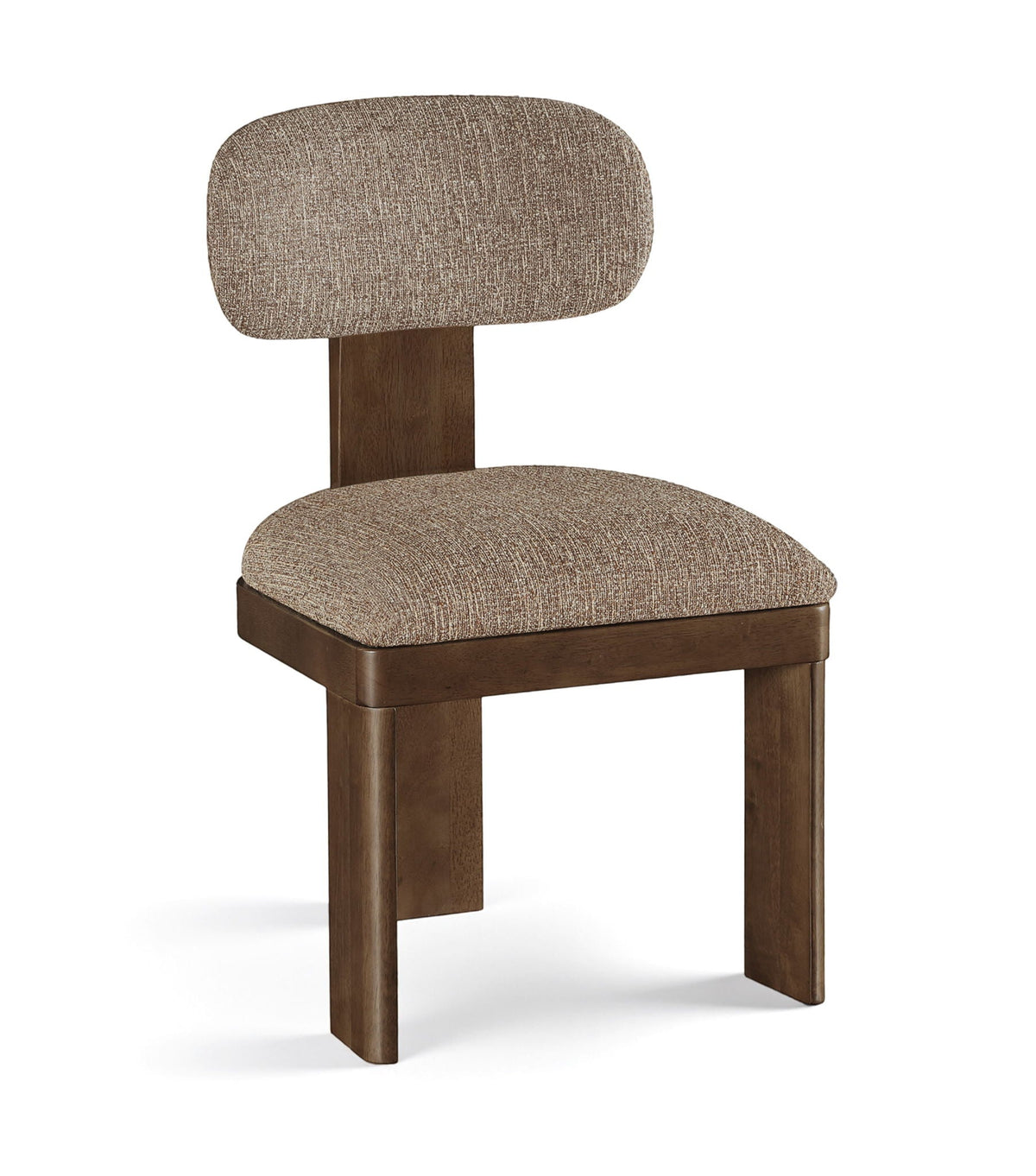 Timbra - Linen Textured Fabric Upholstered Dining Chair (Set of 2) with Walnut Base