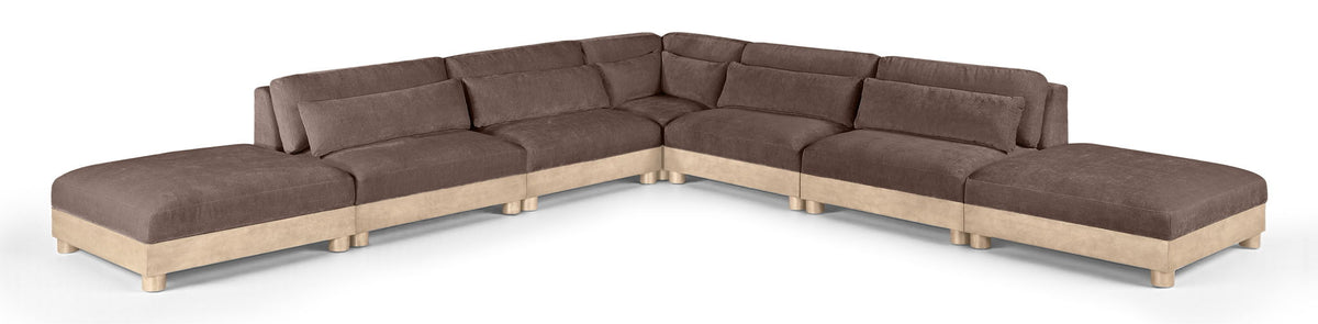 Turin Chenille Modular Sectional — 7-Piece Sectional (160" Wide) — Brown