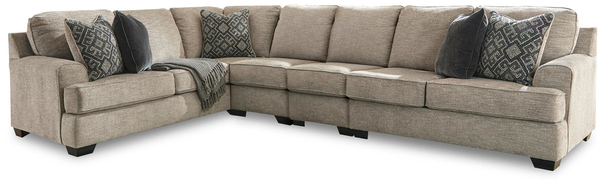 Bovarian Stone Sectional — 4-Piece Sectional + 2 Armless Chairs