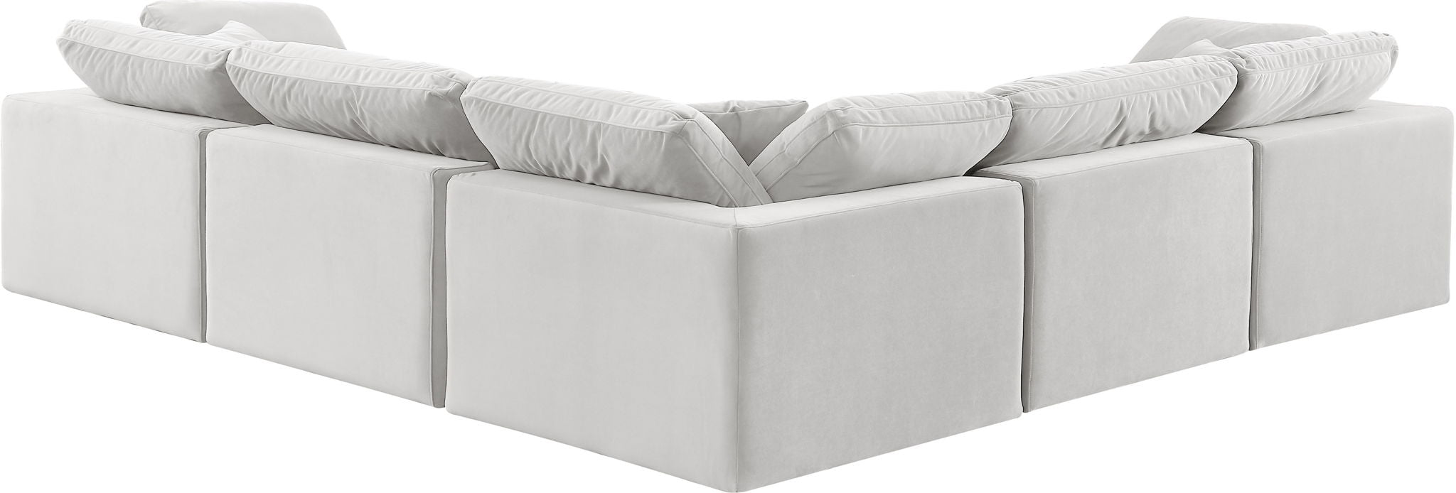 Comfy - 5 Piece Velvet Modular Corner Sectional