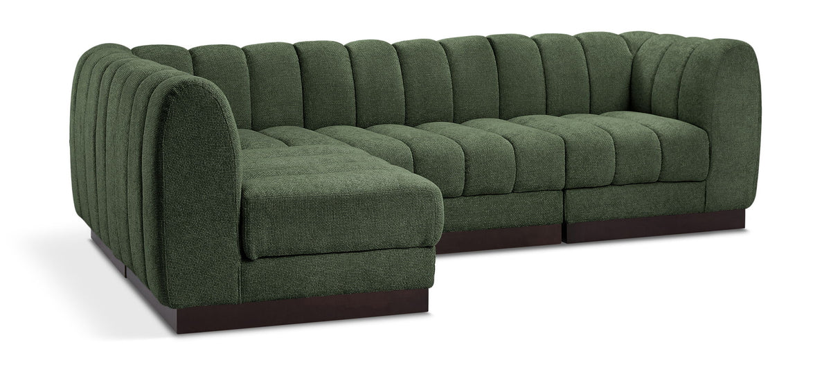 Quinn Chenille Modular Sectional — 4-Piece Sectional — Green