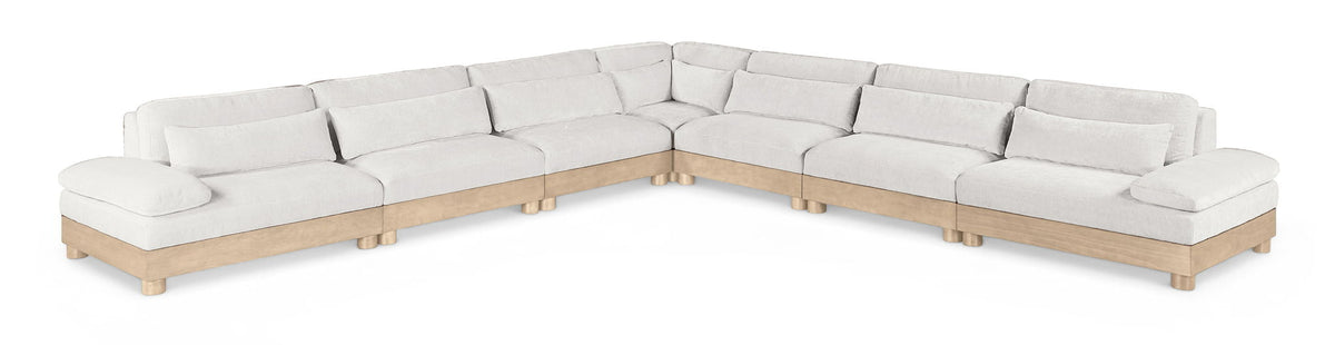Turin Chenille Modular Sectional — 7-Piece Sectional (167.75" Wide) — Cream
