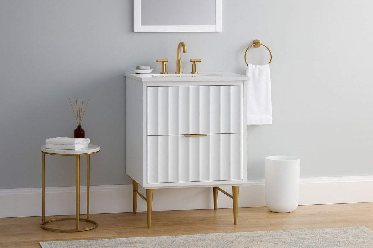 Modernist - Bathroom Vanity with Gold Legs