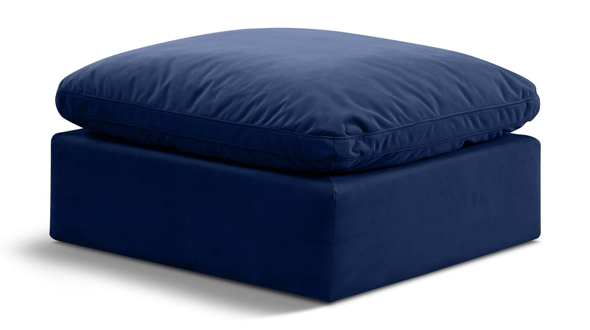Indulge Velvet Modular Sectional — Ottoman — Navy