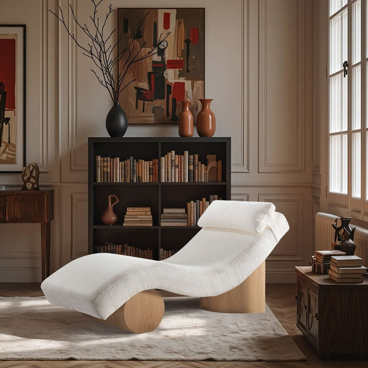 Marcella - Chaise Lounge with Natural Base