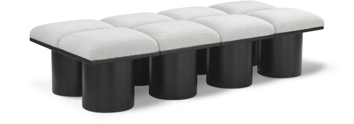 Pavilion Modular Bench 8-Piece Bench, 72"W x 31"D — Cream / Black Base