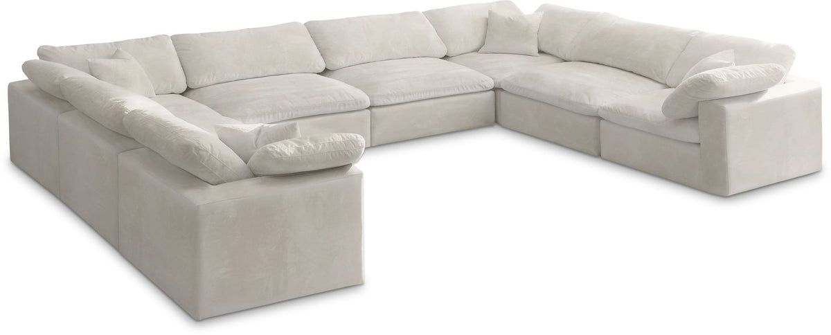 Cozy Velvet Modular Sectional — 8-Piece Sectional — Cream