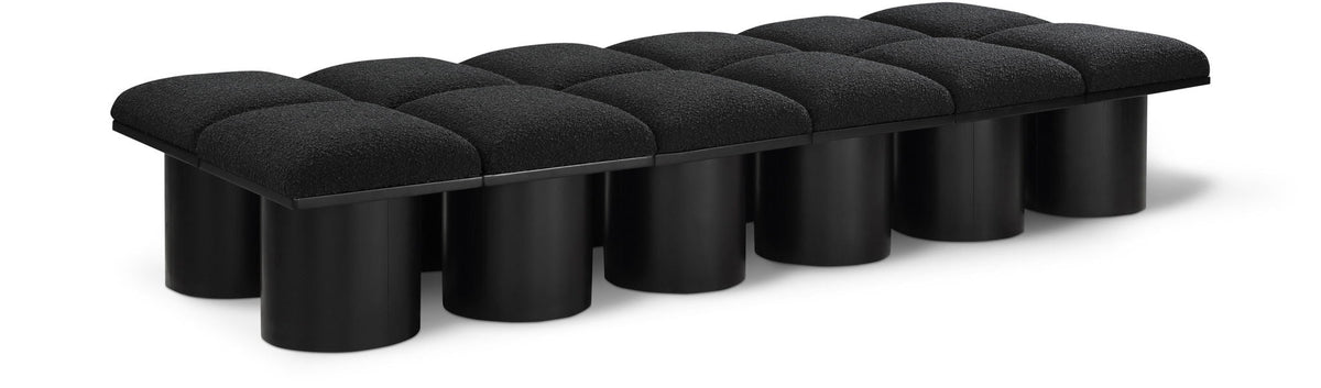 Pavilion Modular Bench 12-Piece Bench, 93"W x 36"D — Black / Black Base
