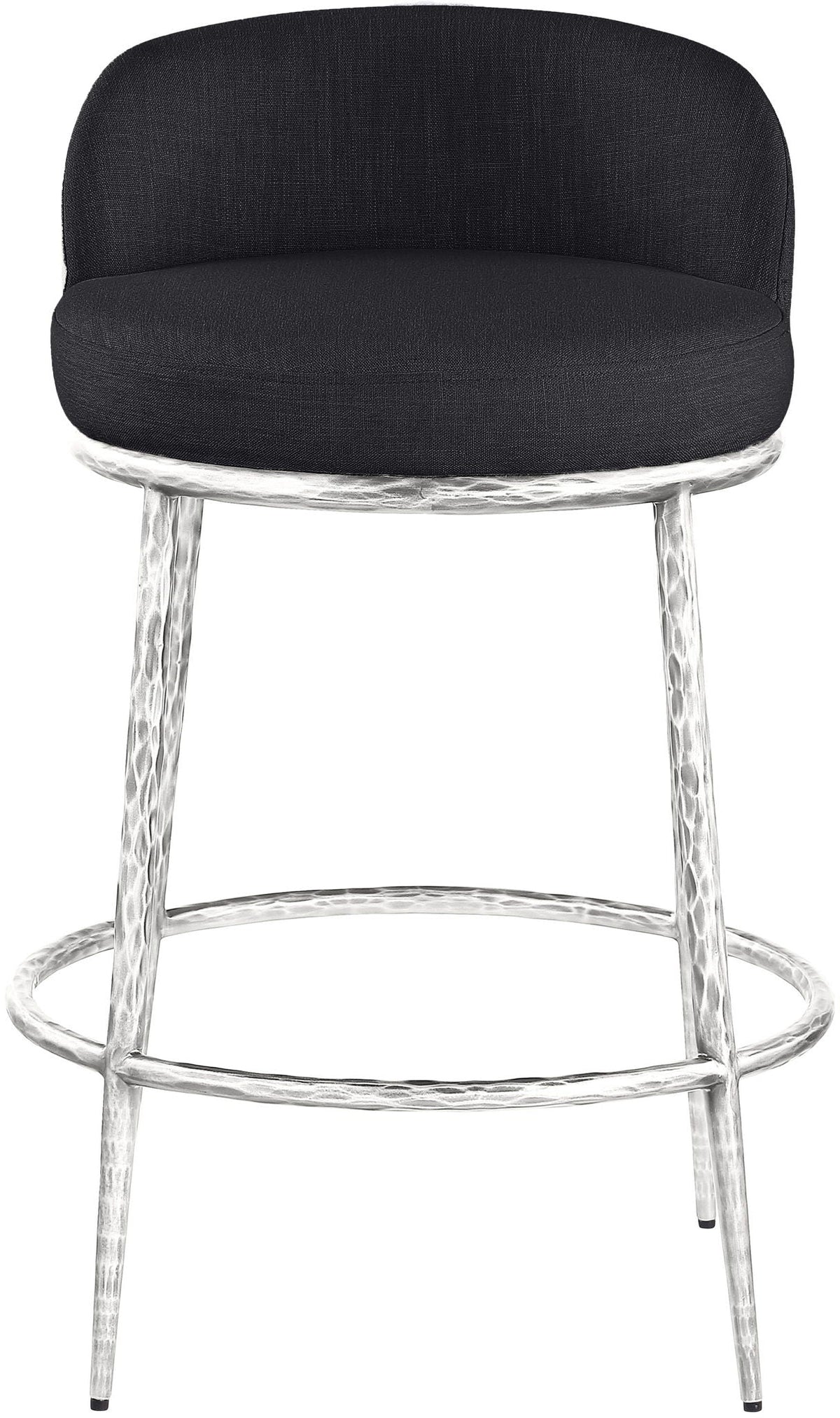 Ferro Upholstered Counter Stool with Brushed Silver Base