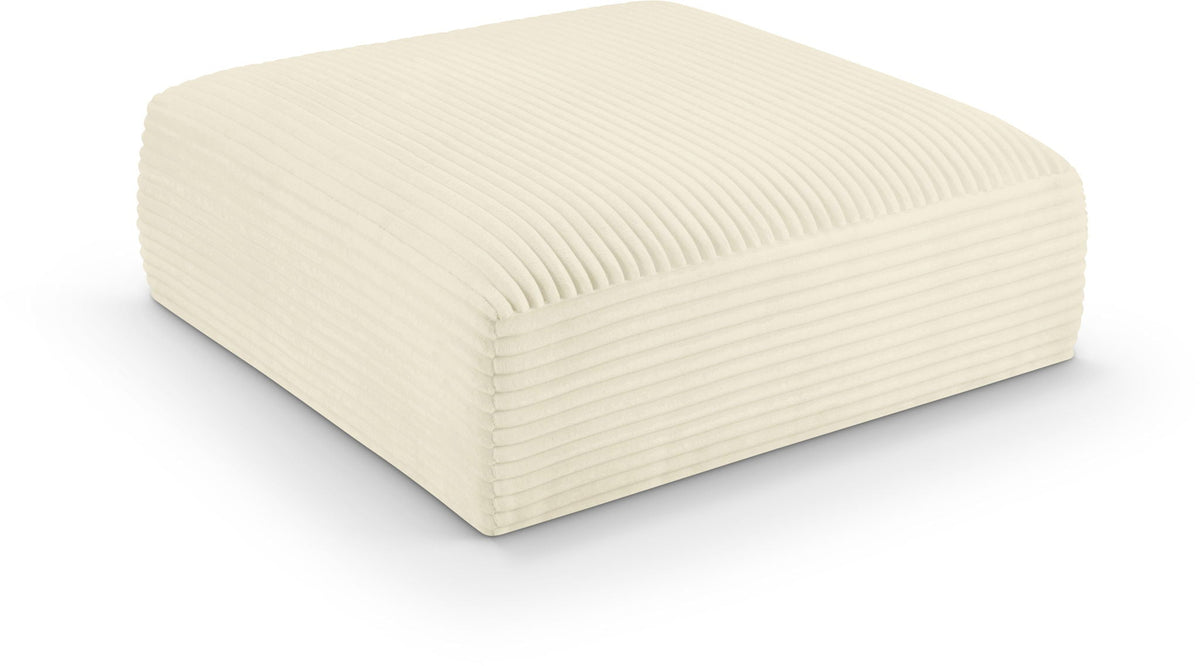 Shaggy Modular Sectional — Ottoman — Cream