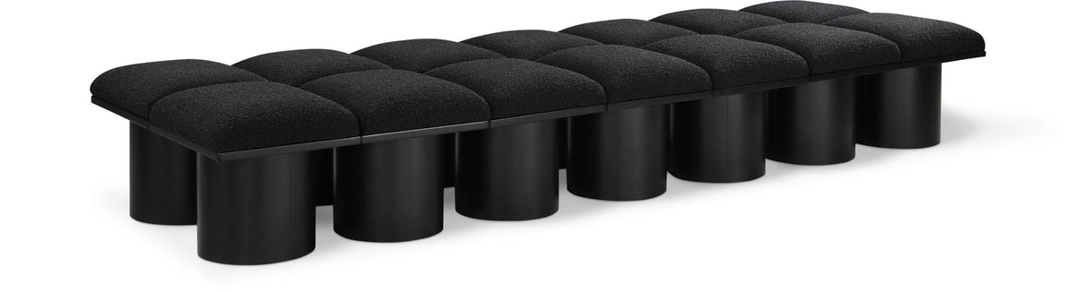 Pavilion Modular Bench 14-Piece Bench, 108.5"W x 36"D — Black / Black Base