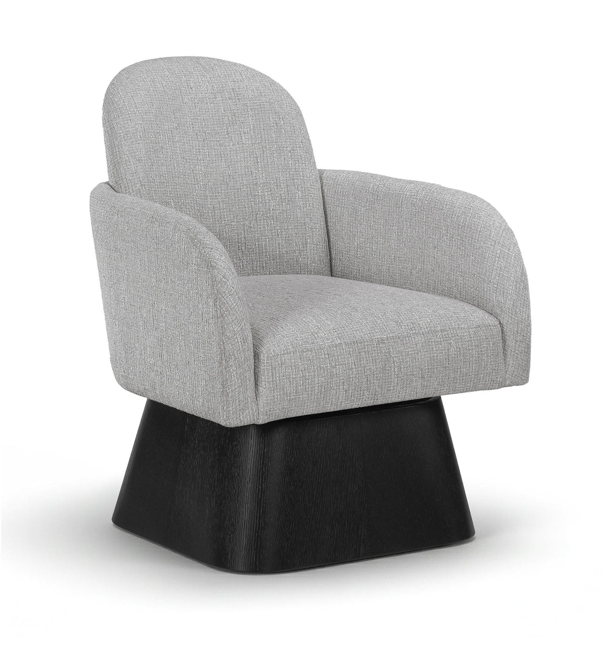 Marlowe - Linen Textured Fabric Upholstered Swivel Accent Chair with Black Base