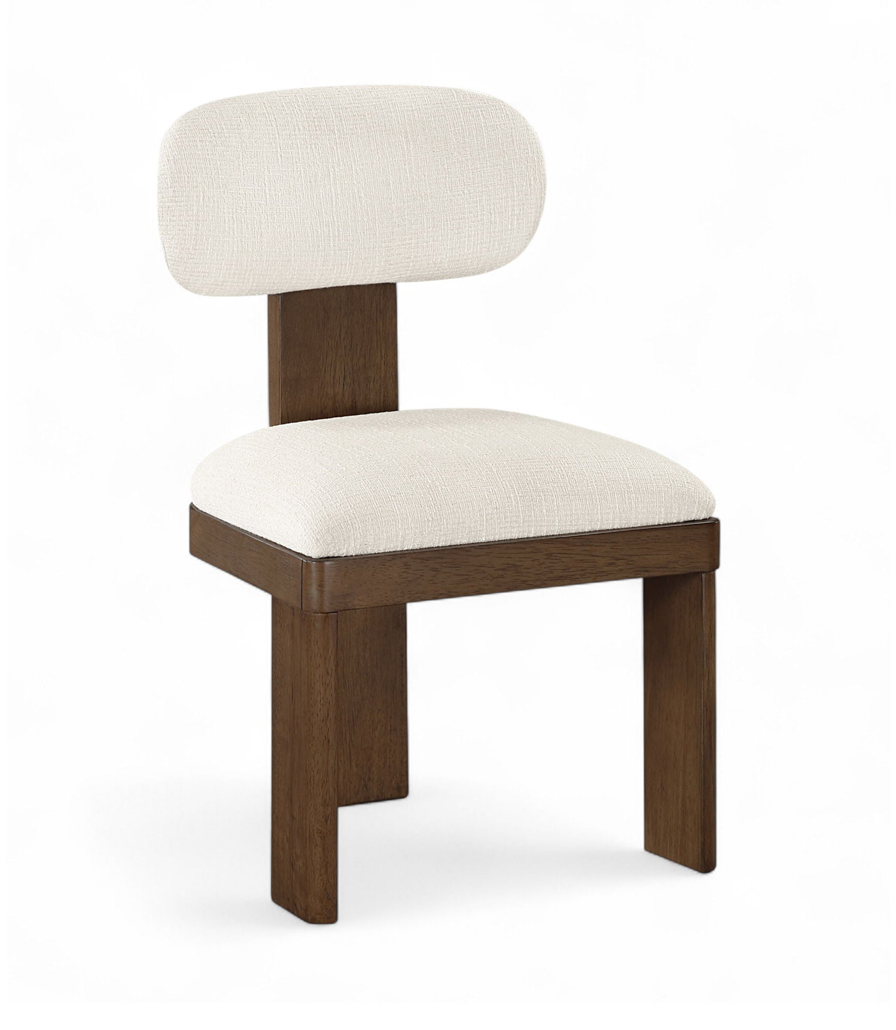 Timbra - Linen Textured Fabric Upholstered Dining Chair (Set of 2) - Walnut Base