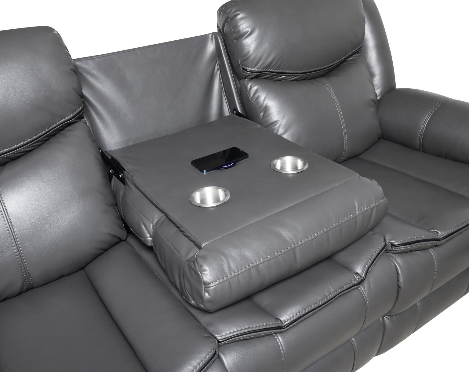 U101 - Power Reclining Sofa With LED Light - Gray