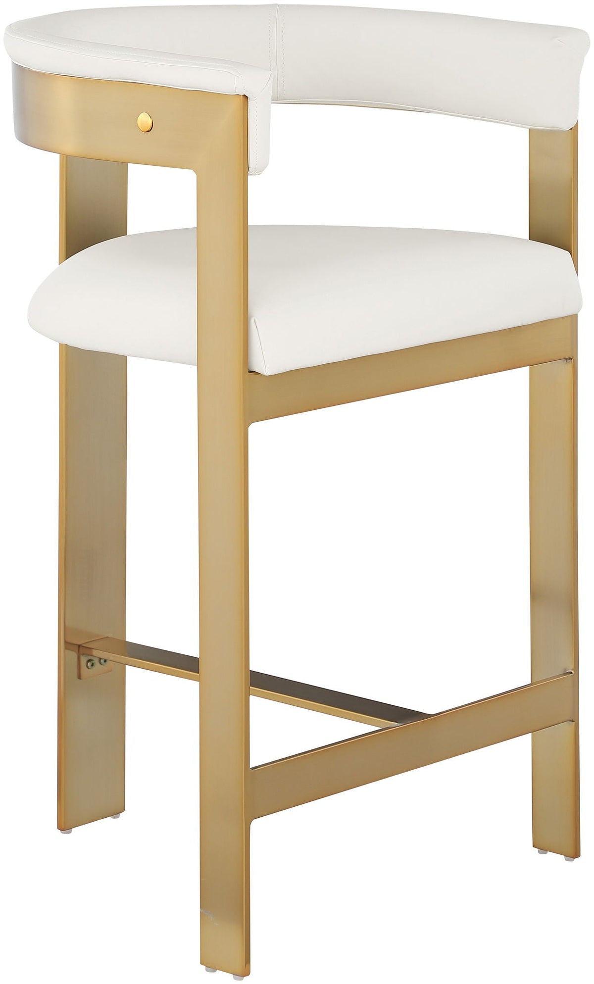 Romeo - Faux Leather Counter Stool (Set of 2) with Gold Base