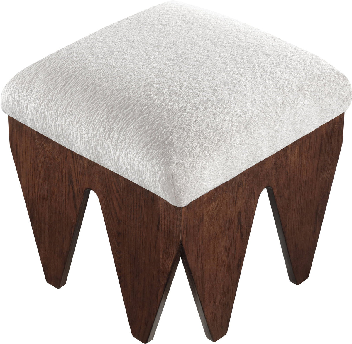 Altair - Fabric Bench with Dark Brown Base