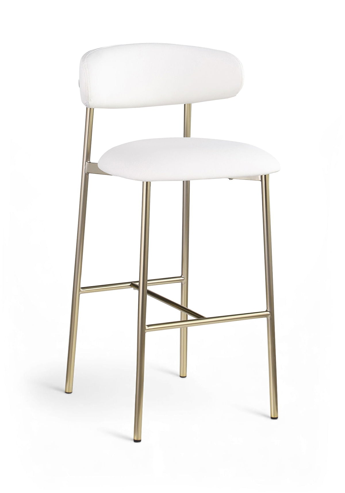 Lupita - Vegan Leather Upholstered Bar Stool (Set of 2) with Brushed Gold Frame