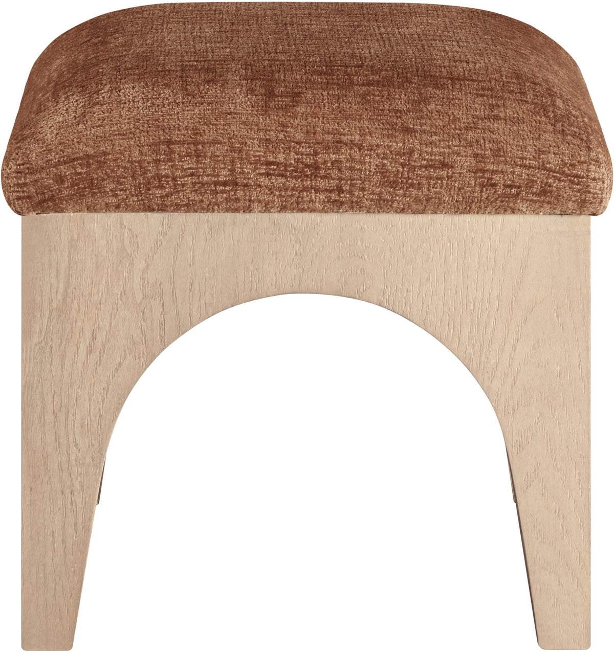 Lawson - Chenille Fabric Ottoman with Natural Base