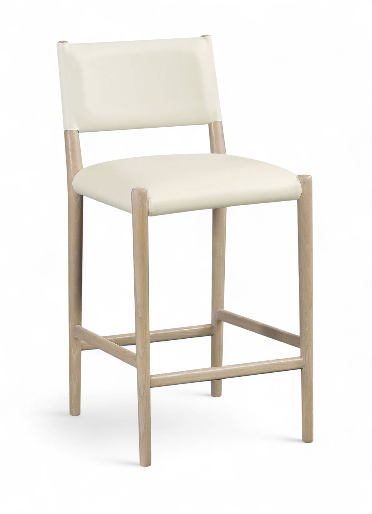 Andie Vegan Leather Counter Stool with Natural Base